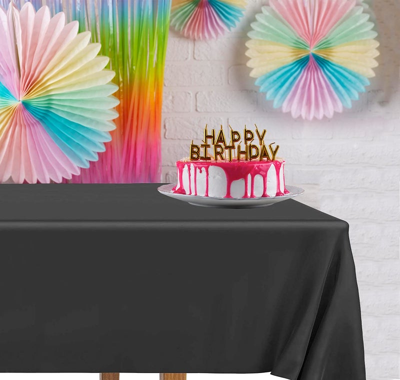 DecorRack 2 Rectangular Tablecloths BPA-Free Plastic, 54 x 108 inch, Dining Table Cloth, Rectangle Table Cover for Parties, Picnic, Camping and Outdoor, Disposable or Reusable, Black (2 Pack) - Image 4